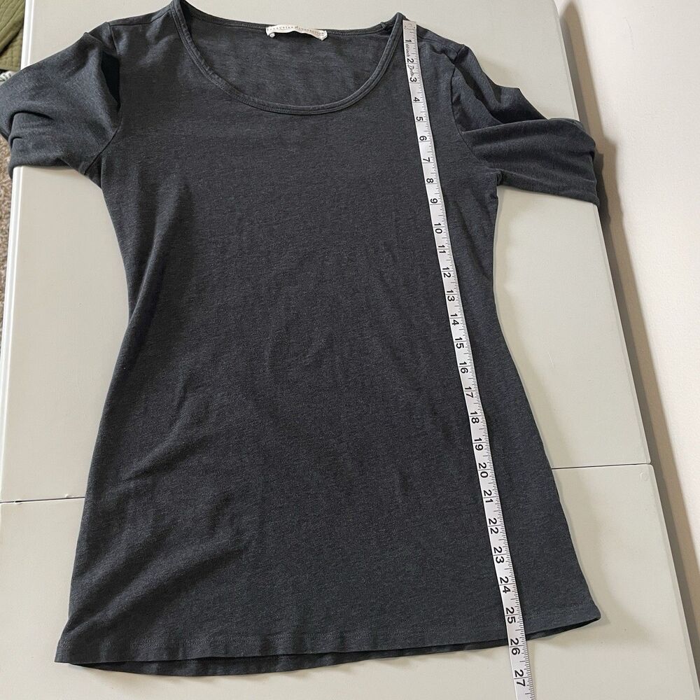 Peruvian Connection Gray Long Sleeve Pima Cotton T-Shirt Size S Basic Capsule - Picture 8 of 11